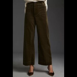 Anthropologie The Colette Cropped Wide-Leg Corduroy Pants by Maeve